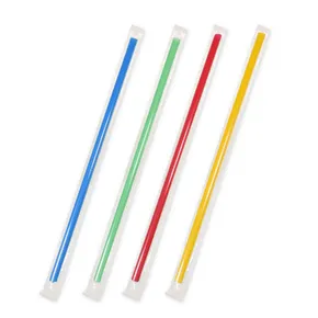 Słomki plastikowe JUMBO pakowane higienicznie 25,5 cm, średnica 8 mm [150 szt.] (wielokrotnego użytku)