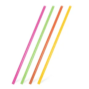 Słomki JUMBO neon 25 cm, średnica 8 mm [150 szt.] (wielokrotnego użytku)