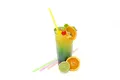 Słomki JUMBO neon 25 cm, średnica 8 mm [150 szt.] (wielokrotnego użytku)