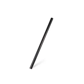 Słomki koktajlowe JUMBO plastikowe czarne 15 cm, średnica 8 mm [250 szt.] (wielokrotnego użytku)