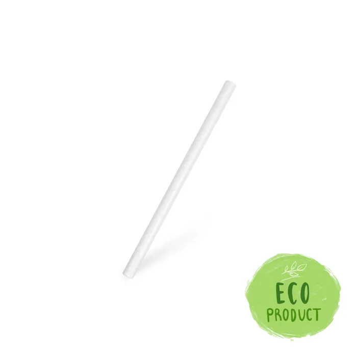 Główne zdjęcie produktu Slámky papírové JUMBO bílé 15 cm, průměr 8 mm BIO [100 ks]