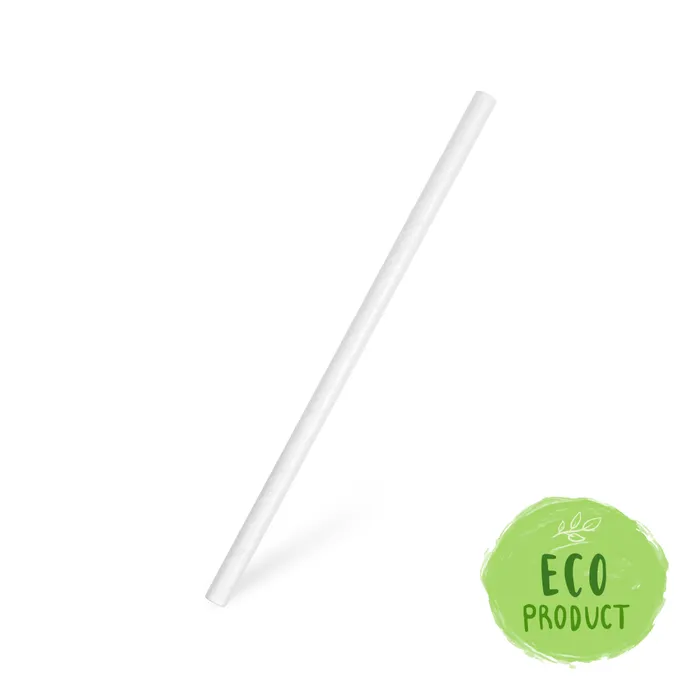 Główne zdjęcie produktu Slámky papírové JUMBO bílé 20 cm, průměr 8 mm BIO [100 ks]