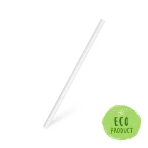 Słomka (PAP) biała `JUMBO` średnica 8mm x 20cm [20 szt]