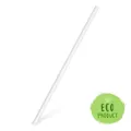 Słomka (PAP) biała `JUMBO` średnica 8mm x 25cm [100 szt]