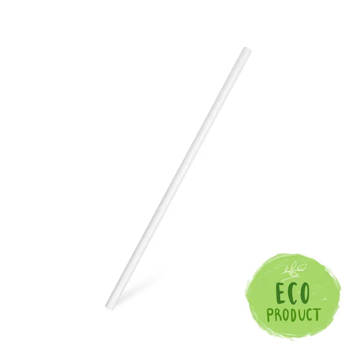 Główne zdjęcie produktu Slámky papírové rovné, bílé 20 cm, průměr 6 mm BIO [25 ks]