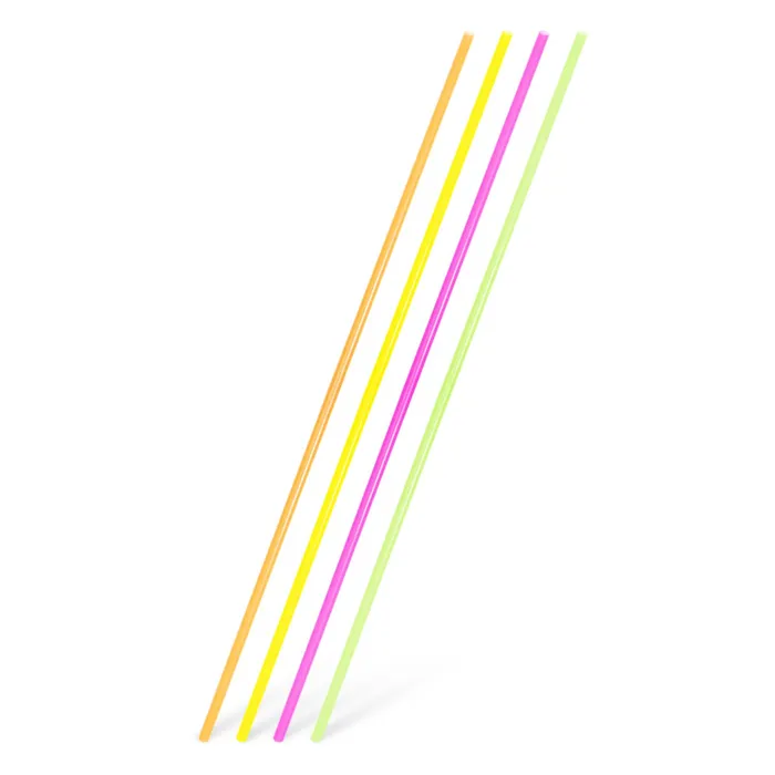 Główne zdjęcie produktu Slámky plastové rovné XXL neon 100 cm, průměr 6,5 mm [100 ks] (znovu použitelná)