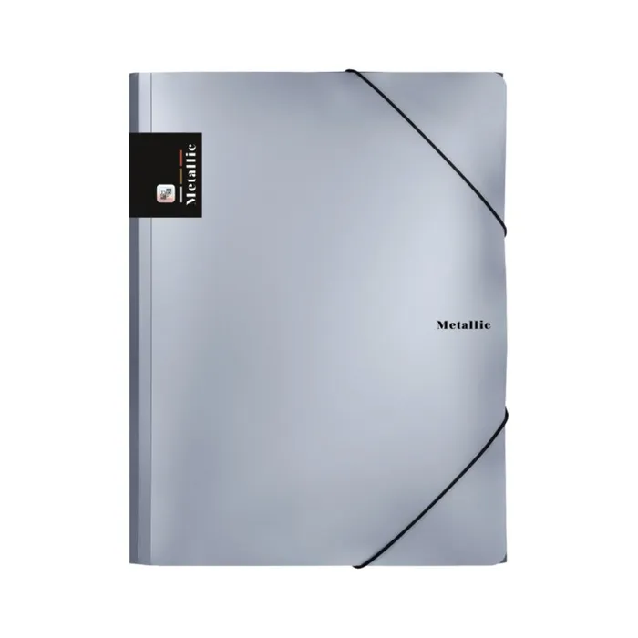 Główne zdjęcie produktu Sloha PP s gumou A4 Metallic stříbrná
