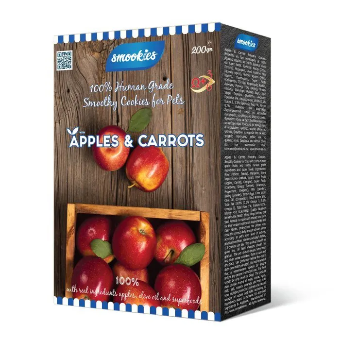 Główne zdjęcie produktu SMOOKIES Premium APPLE - jablkové sušenky 100% human grade, 200g