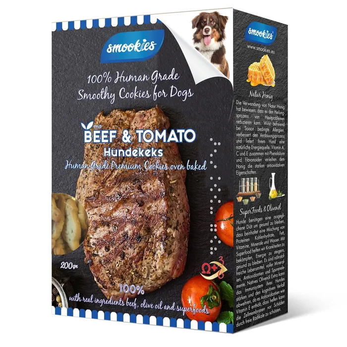 Główne zdjęcie produktu SMOOKIES Premium BEEF - hovězí sušenky 100% human grade, 200g