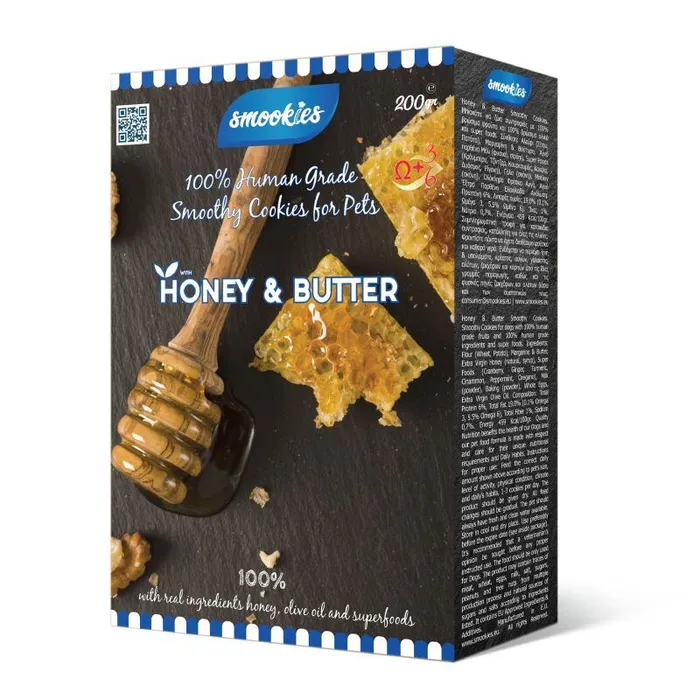 Główne zdjęcie produktu SMOOKIES Premium HONEY - medové sušenky 100% human grade, 200g