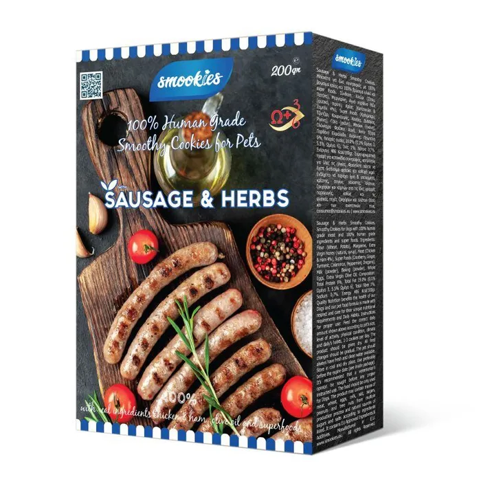 Główne zdjęcie produktu SMOOKIES Premium SAUSAGE - klobáskové sušenky 100% human grade, 200g