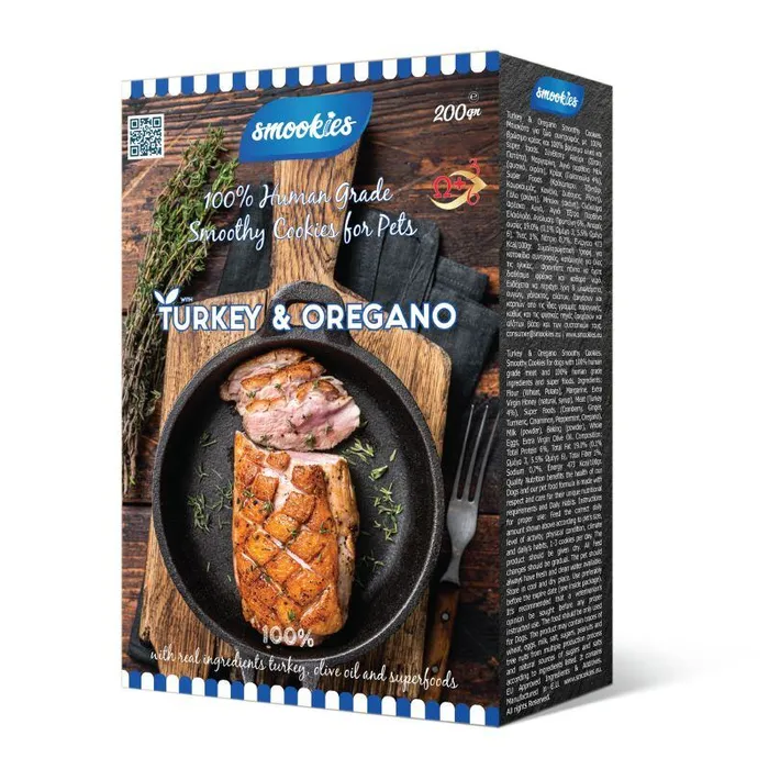 Główne zdjęcie produktu SMOOKIES Premium TURKEY - krůtí sušenky 100% human grade, 200g