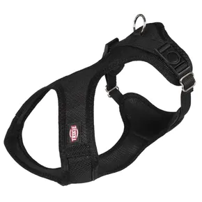 Miękkie szelki, miękkie, wyściełane, czarne XXS-XS: klatka piersiowa: 25-35 cm/15 mm