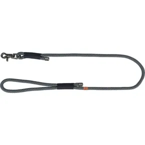 Miękka lina okrągłe tkane smycz, czarna/szara L-XL: 1,00 m / 13 mm NOWA