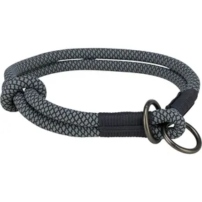 Okrągły, częściowo wysuwany kołnierz Soft Rope, czarny/szary XS-S: 30 cm/ 10 mm