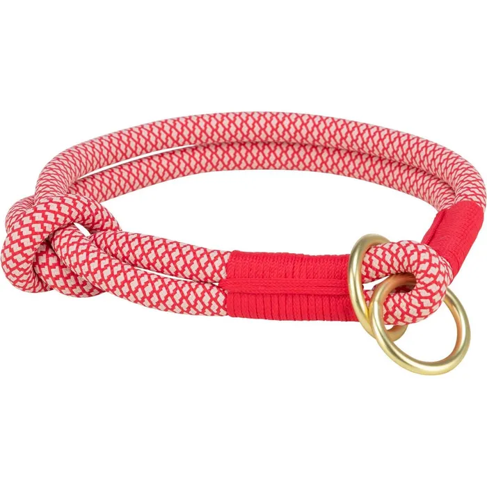 Główne zdjęcie produktu Soft Rope kulatý polostahovací obojek, červená/krémová L-XL: 55 cm/ 10 mm
