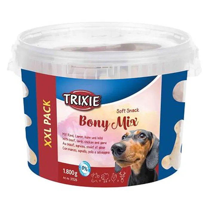 Główne zdjęcie produktu Soft Snack Bony MIX XXL- hovězí, jehněčí, kuře, zvěřina 1800 g