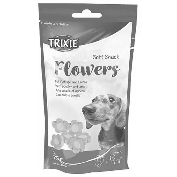 Główne zdjęcie produktu Soft Snack FLOWERS Light - měkké kytičky jehněčí/kuřecí 75g