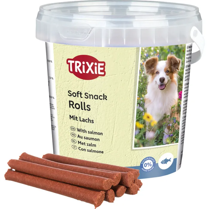 Główne zdjęcie produktu Soft Snack Happy Rolls - tyčinky s lososem, kyblík 500 g