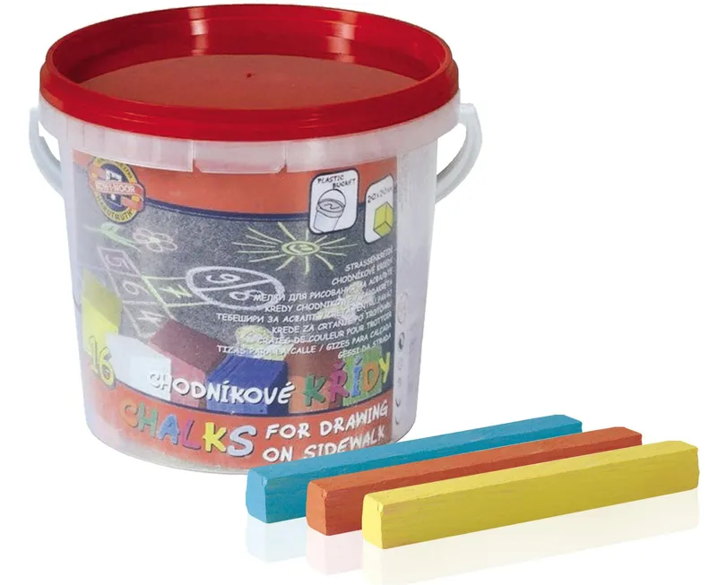 Główne zdjęcie produktu Souprava křídy chodníkové 16 ks 112516 kýblík
