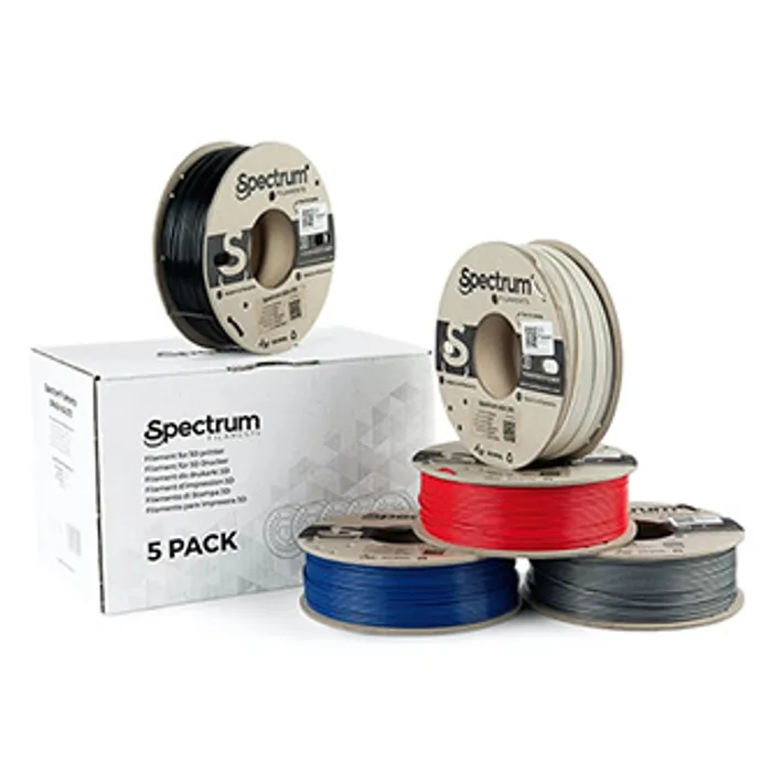Główne zdjęcie produktu Spectrum 3D filament, ASA 275, 1,75mm, 5x250g, 80749, mix Polar White, Deep Black, Silver