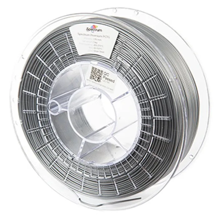 Główne zdjęcie produktu Spectrum 3D filament, Premium PCTG, 1,75mm, 1000g, 80658, silver steel