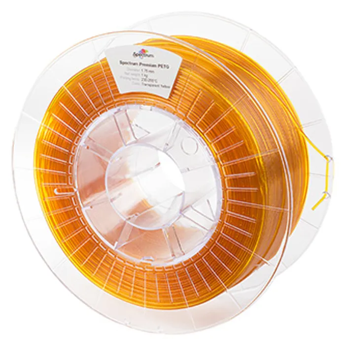 Główne zdjęcie produktu Spectrum 3D filament, Premium PET-G, 1,75mm, 1000g, 80049, transparent yellow