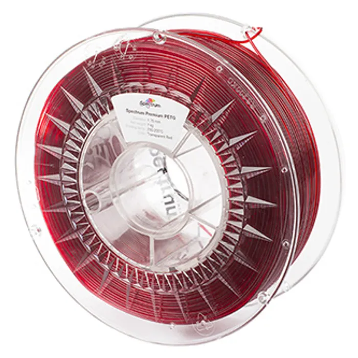 Główne zdjęcie produktu Spectrum 3D filament, Premium PET-G, 1,75mm, 1000g, 80050, transparent red