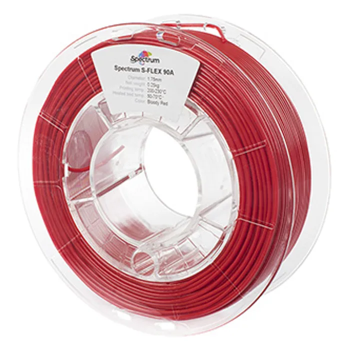 Główne zdjęcie produktu Spectrum 3D filament, S-Flex 90A, 1,75mm, 250g, 80252, bloody red