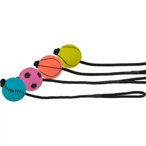 Piłka sportowa na sznurku, guma mchowa, 6cm/30cm TRIXIE