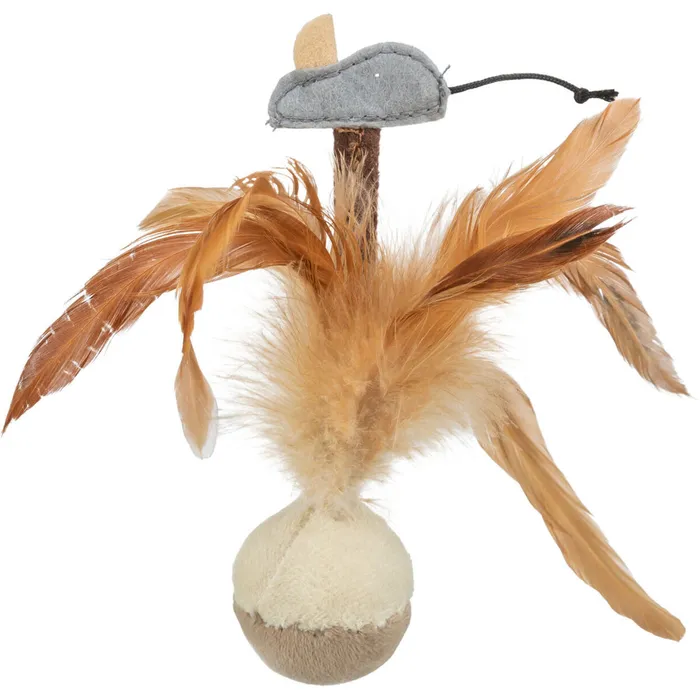 Główne zdjęcie produktu Squieky míček s peřím a myškou 15 cm