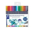 Następne zdjęcie produktu Markery pędzelkowe "Marsgraphic Duo", zestaw, 18 kolorów, 0,5-0,8/1,0-6,0 mm, dwustronne, STAEDTLE
