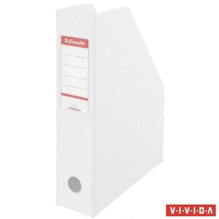Główne zdjęcie produktu Stojan na časopisy, skládací, Vivida bílá, 70 mm, PVC/ karton, ESSELTE