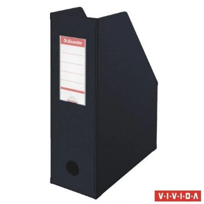 Główne zdjęcie produktu Stojan na časopisy, skládací, Vivida černá, 100 mm, PVC/ karton, ESSELTE