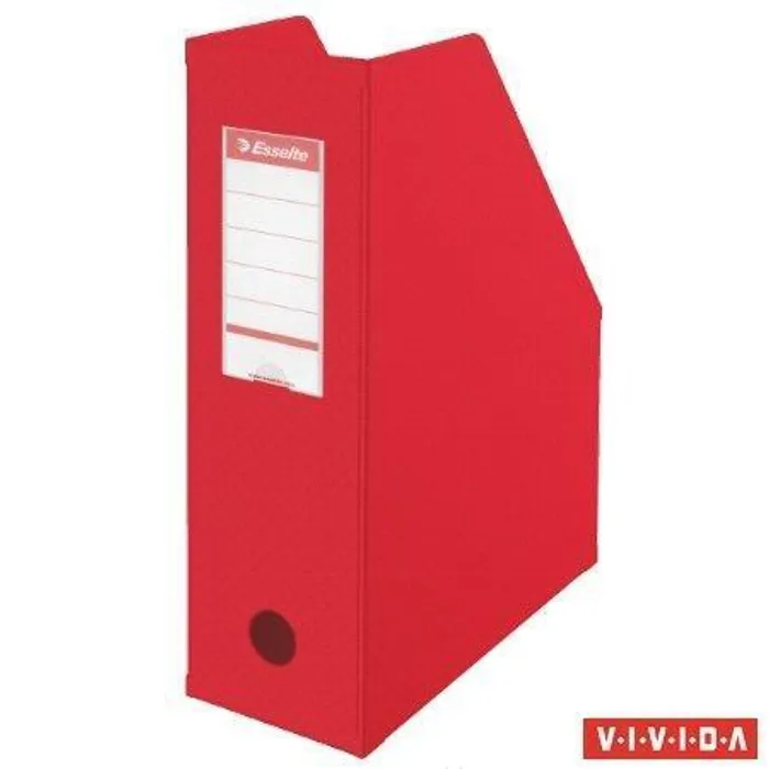 Główne zdjęcie produktu Stojan na časopisy, skládací, Vivida červená, 100 mm, PVC/ karton, ESSELTE