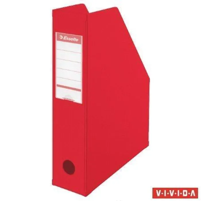 Główne zdjęcie produktu Stojan na časopisy, skládací, Vivida červená, 70 mm, PVC/ karton, ESSELTE