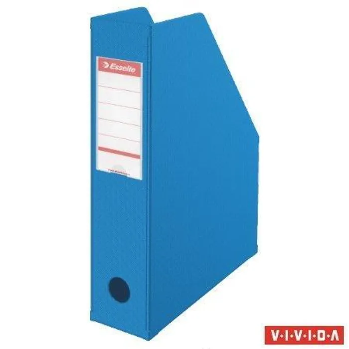 Główne zdjęcie produktu Stojan na časopisy, skládací, Vivida modrá, 70 mm, PVC/ karton, ESSELTE