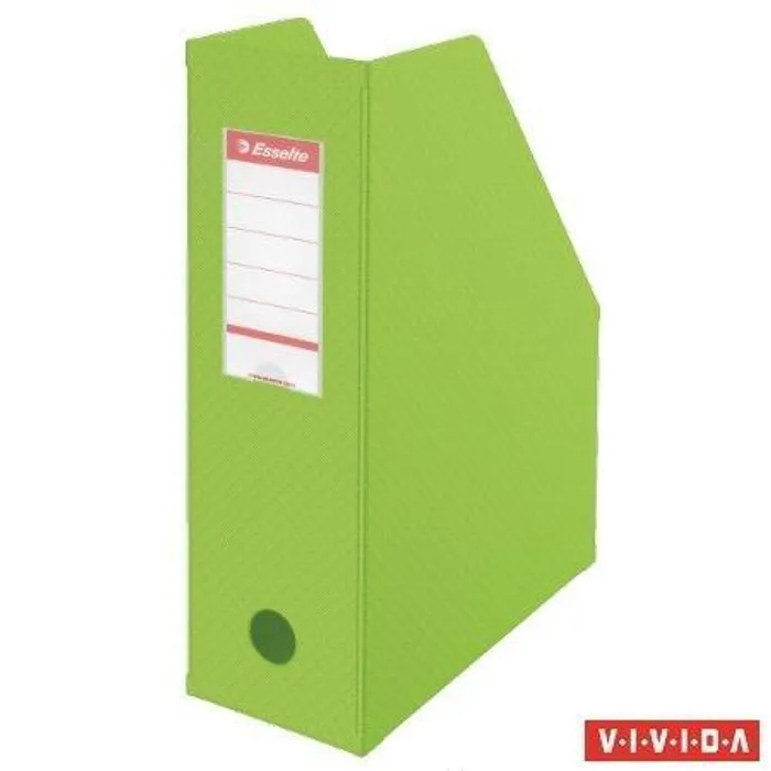 Główne zdjęcie produktu Stojan na časopisy, skládací, Vivida zelená, 100 mm, PVC/ karton, ESSELTE