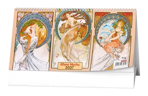 Kalendarz biurkowy dwutygodniowy - Alfons Mucha 2027