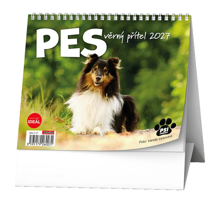 Główne zdjęcie produktu Stolní kalendář - IDEÁL - Pes - věrný přítel /s psími jmény/