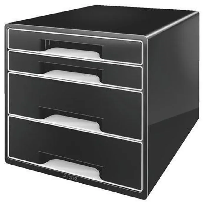 Główne zdjęcie produktu Stolní kostka Leitz B&W, 4 zásuvky, černá
