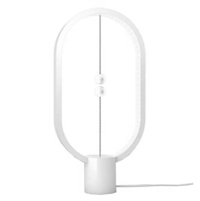 Główne zdjęcie produktu Stolní lampa Heng Balance Ellipse, bílá, 5V/1A, teplá bílá, USB, s vypínačem ve vzduchu,