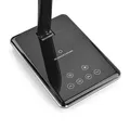 Lampa stołowa LED z ładowaniem bezprzewodowym, ściemniana, czarna, 5V/9V, micro USB, wyjście USB