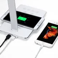 Lampa stołowa LED z ładowaniem bezprzewodowym, ściemniana, czarna, 5V/9V, micro USB, wyjście USB