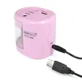 Następne zdjęcie produktu Temperówka biurkowa "PS12-USB", różowa, 2 otwory, bateria/USB, RAPESCO