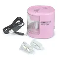 Następne zdjęcie produktu Temperówka biurkowa "PS12-USB", różowa, 2 otwory, bateria/USB, RAPESCO