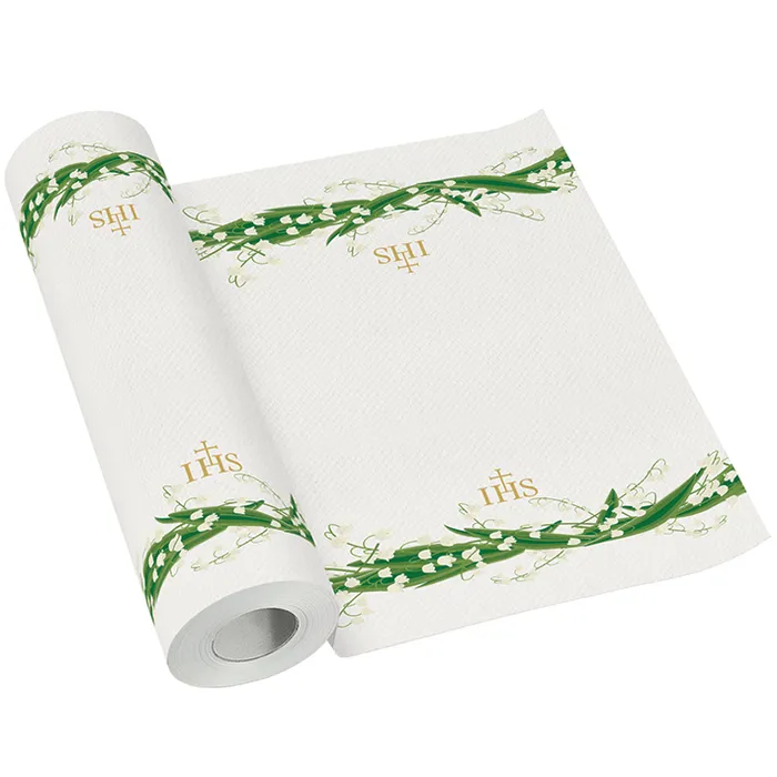 Główne zdjęcie produktu Středový pás PAW AIRLAID 40 cm x 24 m White flowers