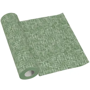Pas środkowy PAW AIRLAID 40cm x 24m Struktura lniana zielony