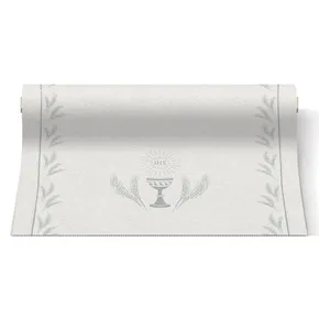 Pasek środkowy PAW AIRLAID 40cm x 24m Moja Pierwsza Komunia srebrny
