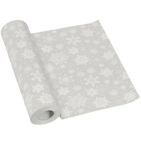 Pas środkowy PAW AIRLAID 40cm x 24m Płatki śniegu srebrny